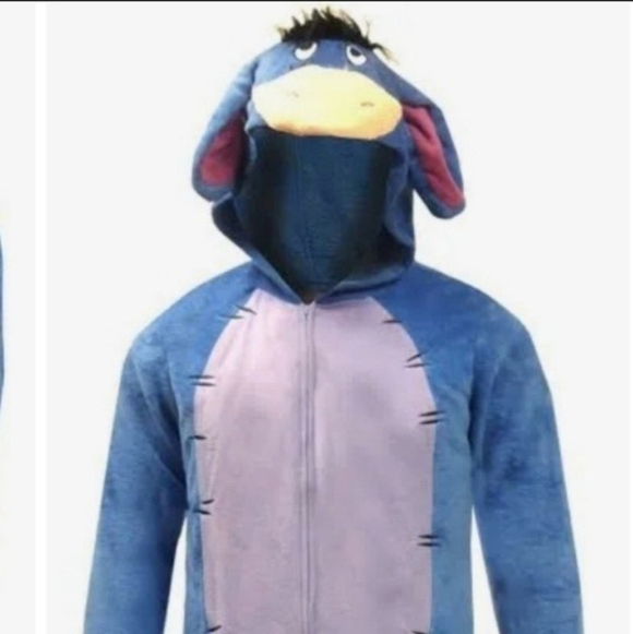 Disney Eeyore Blue Fleece Sleepwear Sz Medium 12.12 - Picture 5 of 13